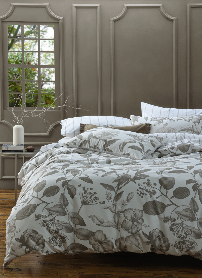 MM Linen Botanical Natural Duvet Cover Set  Pure Cotton Percale image 2